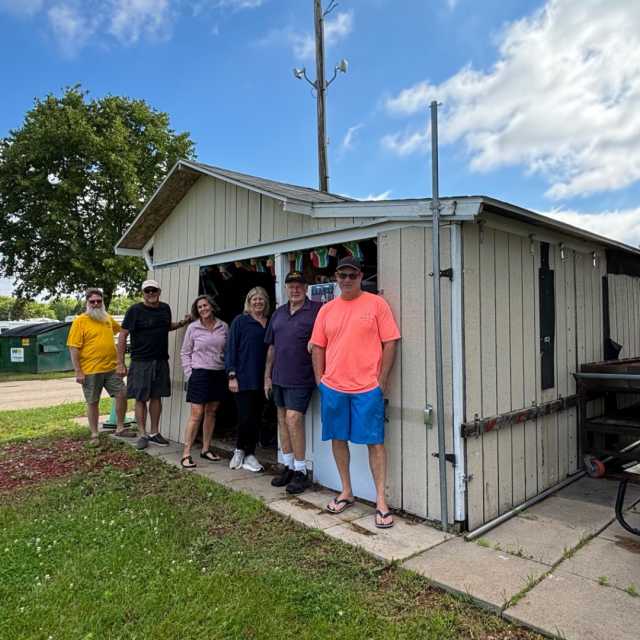 The set up team, Phil, Ant, Brenda, Carolyn, Ray and David