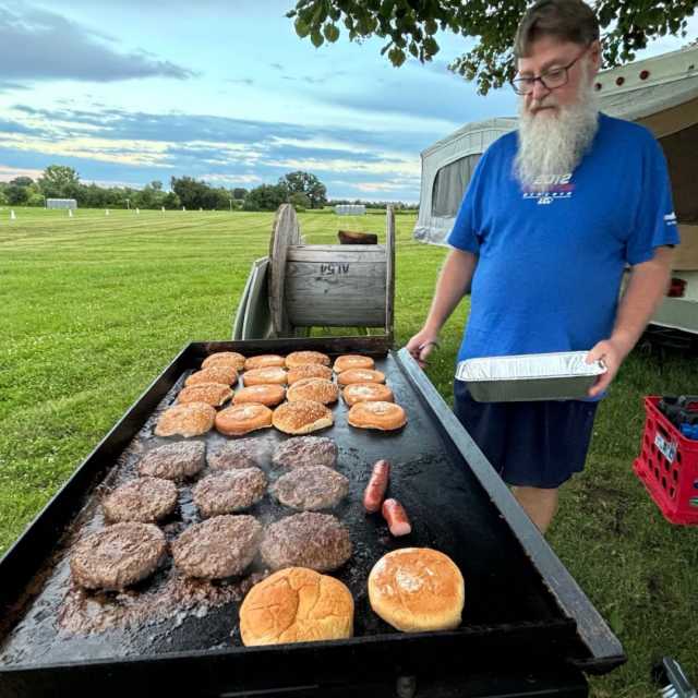 Phil prepares our supper